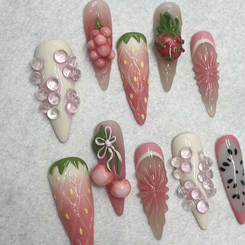 Strawberry Swing popular Press On Nails