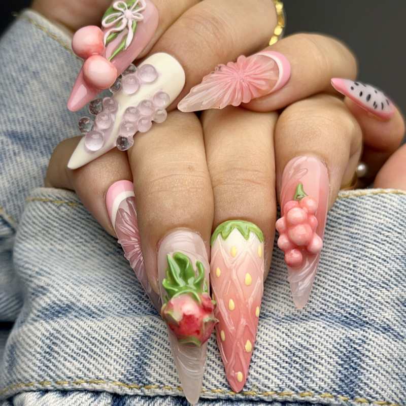 Strawberry Swing selling Press On Nails